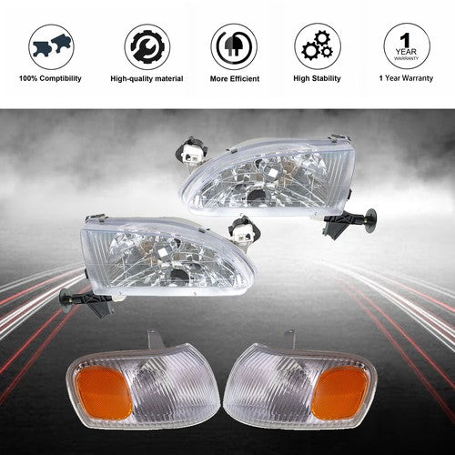 DURAFORCE For Toyota Corolla 1998-2000 Corner Parking Signal Lights Headlights Combo Set