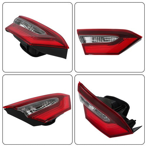 DURAFORCE Driver/Left For Toyota Camry 2021-2023 Halogen Type Tail Light Clear & Red Inner