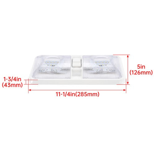 5x RV LED 12V Double Dome Light Ceiling Fixture for Camper Trailer Marine