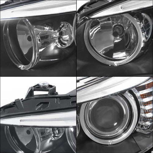 DURAFORCE Right+Left Black Halogen Clear Headlight Assembly For BMW 528i 2008 2009 2010