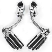 DURAFORCE Chrome Long Highway Foot Pegs For Harley Road King Street Glide 1.25" 1-1/4" Bar
