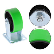 DURAFORCE Polyurethane 1000Lbs 5"×2" Caster Wheels Green Straight Wheels Heavy Duty