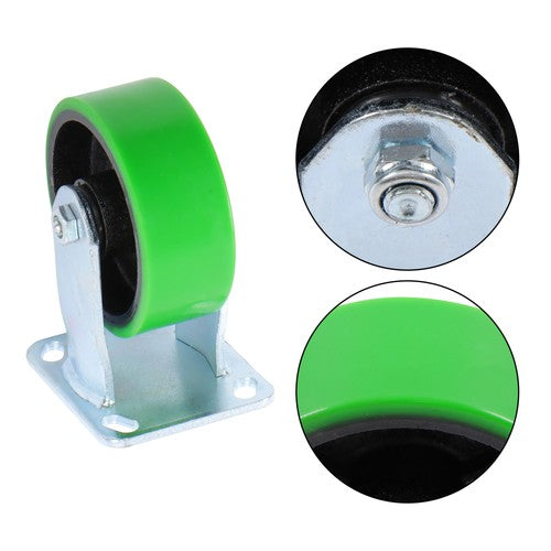 DURAFORCE Polyurethane 1000Lbs 5"×2" Caster Wheels Green Straight Wheels Heavy Duty