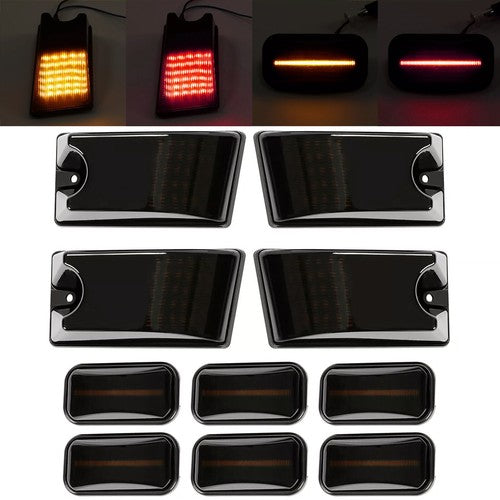 DURAFORCE 10PCS LED Cab Roof Light Marker Roof Top Lamps Smoke For 2003-2009 Hummer H2 SUT