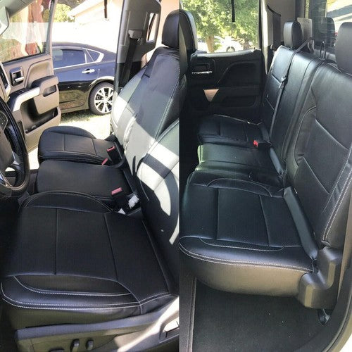 DURAFORCE For 14-2018 Chevy Silverado LT DOUBLE Cab Full Set Seat Cover Black Replacement