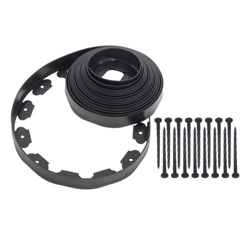 DURAFORCE Garden Edging Kit With Anchoring Spikes No Dig Lawn Border L-shaped Lawn