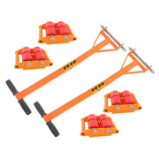 DURAFORCE 4 Pcs Machinery Skates Dolly With Handle 360° Rotation 6T/13200Lbs Heavy Duty