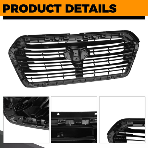 Glossy Black Front Upper Grille Mesh Fit For 2019 2020 2021 2022 Subaru Ascent