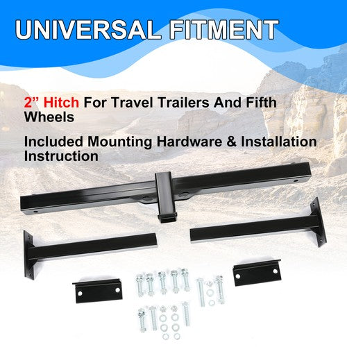 2 Trailer Hitch for Camper RV Trailers 5th Wheel Bike Rack Mount Adjustable