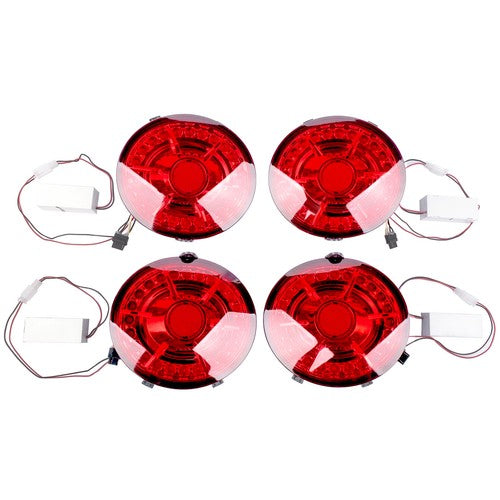 DURAFORCE 4Pcs LED Brake Tail Lights RED Lens For Chevrolet Corvette C6 Coupe 2005-2013