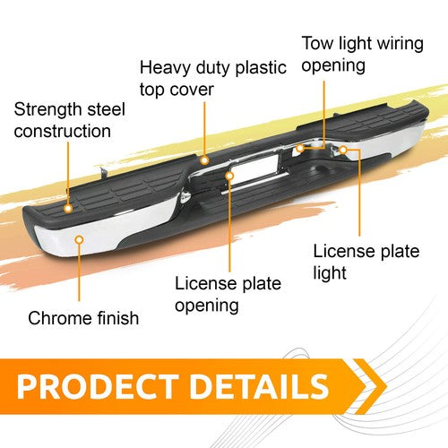 DURAFORCE Chrome Rear Step Bumper For 1999-2004 05 06 2007 Chevy Silverado GMC Sierra 1500