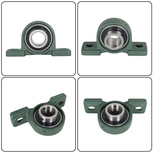 DURAFORCE 2Piece UCP208-24 Solid Base Pillow Block Bearing 1-1/2 Bore Self Aligning 2 Bolt