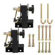 DURAFORCE 2 × Ladder Rack Ratchet Straps w/ J-Hook 1.5"×7.5' Black Retractable Ratchet Tie