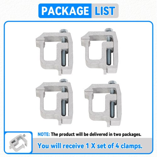 Truck Cap Topper Camper Shell Mounting Clamps Heavy Duty Aluminum 4 PCS