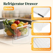 DURAFORCE Refrigerator Clear Crisper Drawer Polystyrene For Whirlpool WP2188656 PS890591