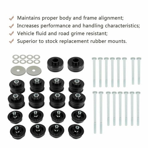 DURAFORCE KF04060BK Body Mount Bushing Kit For Ford F250 F350 Super Duty 2WD 4WD Pickup