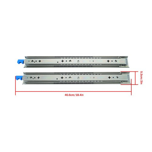 DURAFORCE 18" Locking Drawer Slides 250lb Heavy Duty Ball Bearing Full Extension With Lock