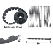 DURAFORCE 60ft Landscape Edging with 60 Spikes for Lawn 2 Inch Tall US Garden Edging