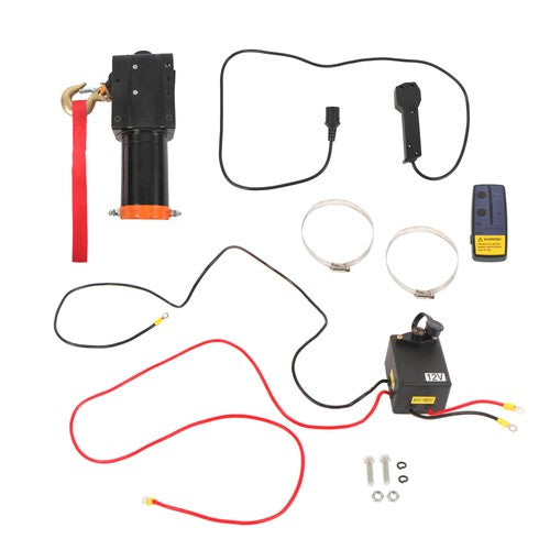 DURAFORCE 2500 lbs Electric Winch 50ft Synthetic Rope 12VDC/1.2HP Wireless & Wired Remote