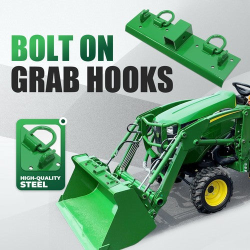 DURAFORCE Bolt On Grab Hooks & D Rings 2" Receiver For John Deere 1025R 2320 2520 Tractor