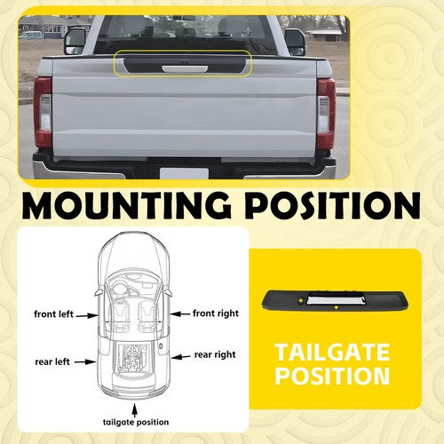 DURAFORCE Tailgate Handle For 2017-2020 Ford F-250 F-350 F-450 Super Duty Black chrome H