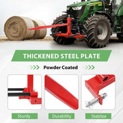 DURAFORCE 3 Point Hay Bale Spear Receiver Hitch Cat 1 Tractor W/Gooseneck Ball 3000 LB
