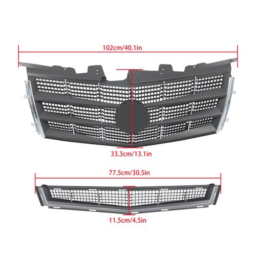 DURAFORCE Front Upper Grille&Lower Grille 2Pc For Cadillac CTS 2008-2011 25896041 25896043