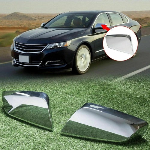Clip On Triple Mirror Covers Trims for Chevy Impala 2014 2020 Replacement Chrome