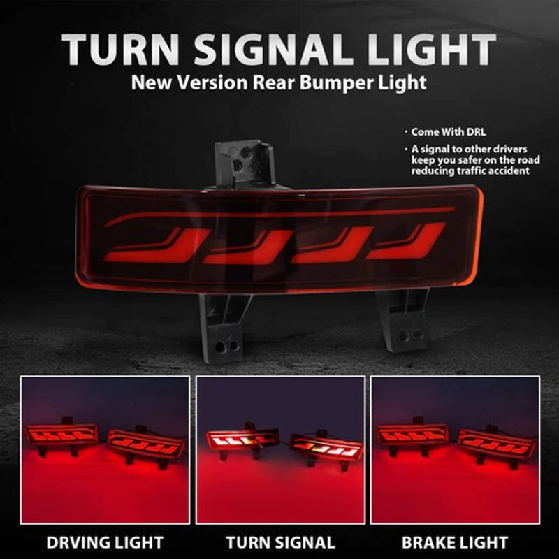 DURAFORCE Red Lens Rear Bumper Reflector Fog Light LED Brake Lamp For Honda CRV 2020-2022