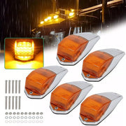 DURAFORCE 5 Cab Roof Marker Lights For Freightliner heavy duty Truck 31 LED Amber Chrome