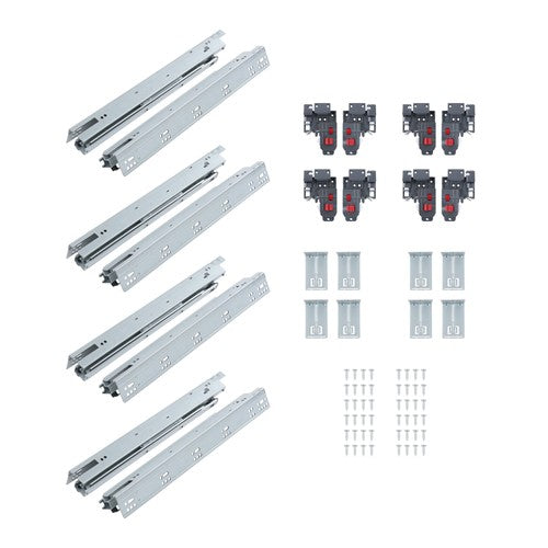 DURAFORCE 4Pair 18Inch Undermount Soft Close Drawer Slides with 3D Adjustable Lock Device