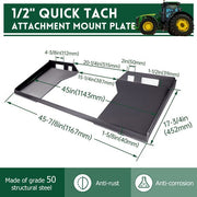 DURAFORCE 1/2" Skid Steer Mount Plate Adapter Loader Quick Tach Attachment For Bobcat