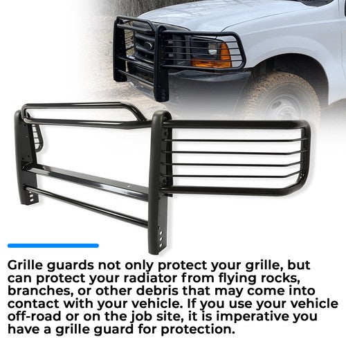 Steel Grille Grill Brush Headlight Guard for 99-07 Ford F250-F550 Super Duty