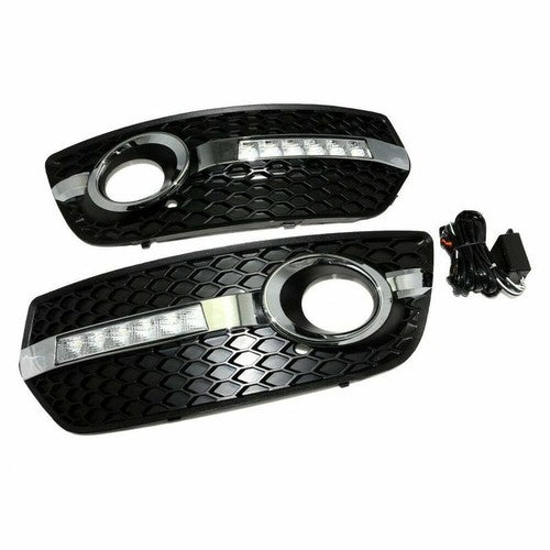 DURAFORCE LED DRL Fog Lights Bezel Cover Lamp w/Wire harness switch For 2009-2012 Audi Q5