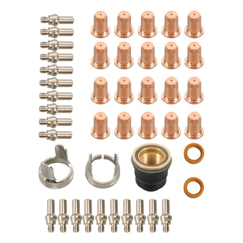 DURAFORCE Plasma Cutting Torch Tips Electrode Shield Cap 45 Pcs IPT-60 PT-60 IPT-40 PT40