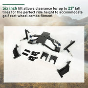 DURAFORCE 6" Double A-Arm Lift Kit For Club Car Precedent/Tempo Golf Cart 2004+ Elec/Gas