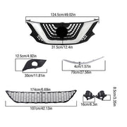 DURAFORCE 8pcs For Nissan Murano 2015-2018 Front Grill Bumper Trim Molding+Foglights Set