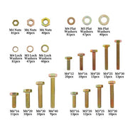 DURAFORCE Alloy Steel Bolts and Nuts Flat & Lock Washers Assortment Kit M4 M5 M6 672PCS