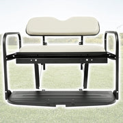 DURAFORCE Golf Cart Folding Rear Flip Seat for Yamaha Drive (G29) 2007-2016 Off White