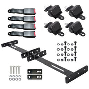 DURAFORCE New 4 Retractable Seat Belts and Bracket Kit For EZGO Yamaha Club Car Golf Cart