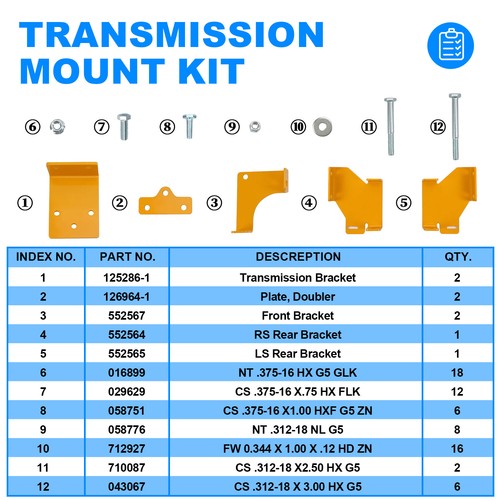 125255 Transmission Hydro Bracket Kit For Hustler Raptor SD SDX Zero Turn Mower