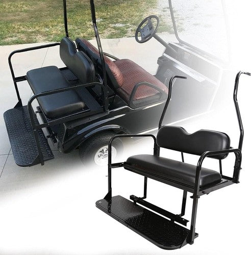 DURAFORCE Flip Folding Rear Seat Kit Back Seat For 2000.5-Up Club Car DS Golf Cart 400 lbs