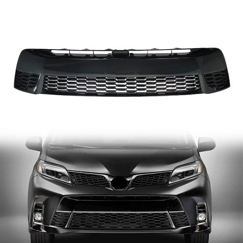 DURAFORCE Replacement Parts Front Bumper Lower Grille Black For Toyota Sienna SE 2018-2020