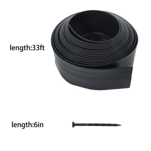 DURAFORCE Garden Edge L-shaped 49FT Lawn Grass Stone Isolation Strip 75pcs Anchoring Spik