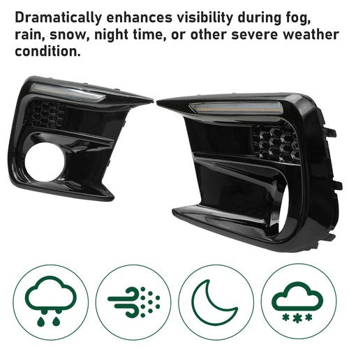 DURAFORCE For Subaru WRX STI 18-21 Switchback Sequential LED DRL Fog Light Cover Kit Bezel