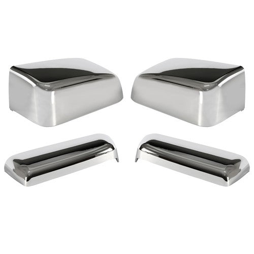 Pair Chrome Tow Mirror Cap Cover for 2014 2018 2019 Chevy Silverado GMC Sierra