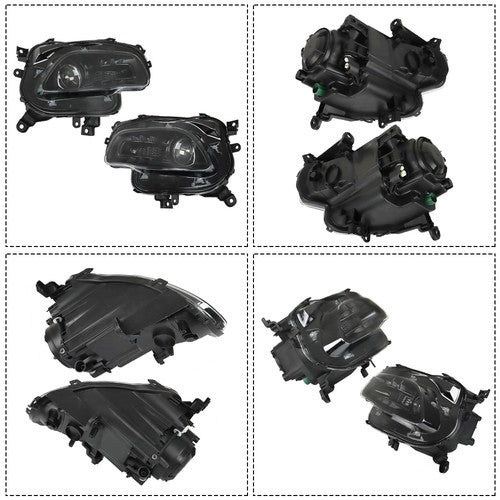 DURAFORCE Left + Right Side Front Headlights Headlamps For Jeep Cherokee 2014-2018 Clear