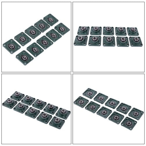 DURAFORCE 10 Pcs UCP204-12 Pillow Block Flange Bearing 3/4" Bore 4 Bolt Solid Base