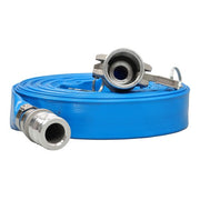 DURAFORCE Blue 1-1/4" x 50FT PVC Irrigation Discharge Hose W/Aluminum Connectors for Pools