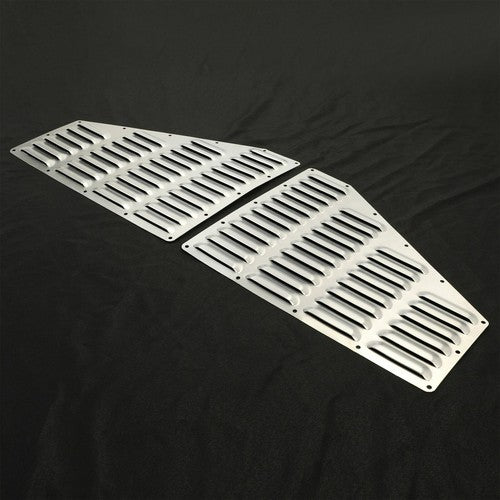 2Pcs Silver Hood Louver Alum Vent Panels Kit for Jeep XJ Cherokee 1984 2001